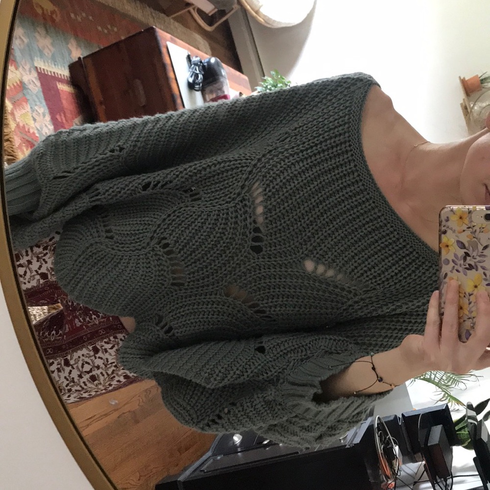 Sage green poncho sweater